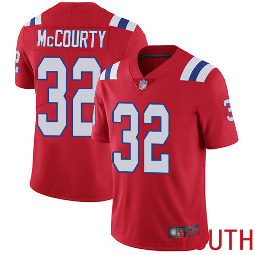 New England Patriots Football #32 Vapor Limited Red Youth Devin McCourty Alternate NFL Jersey->youth nfl jersey->Youth Jersey